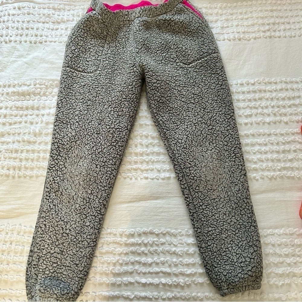 Room Service Jogger & Hoody Matching Set Sherpa White Gray Sz S - Picture 8 of 13